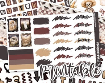 Printable Journaling Kit // Printable  // Cut Line Files // Instant Download // "Haunted Harvest"