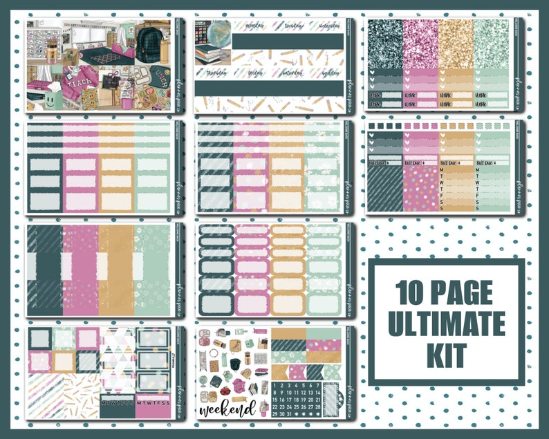 Deluxe Weekly Sticker Kit for Use With Standard Vertical Planners ...