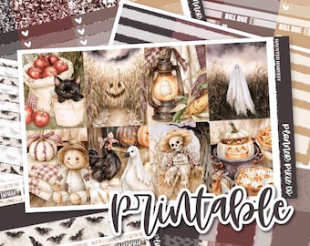 Printable Weekly Kit // Printable  // Cut Line Files // Instant Download // "Haunted Harvest"