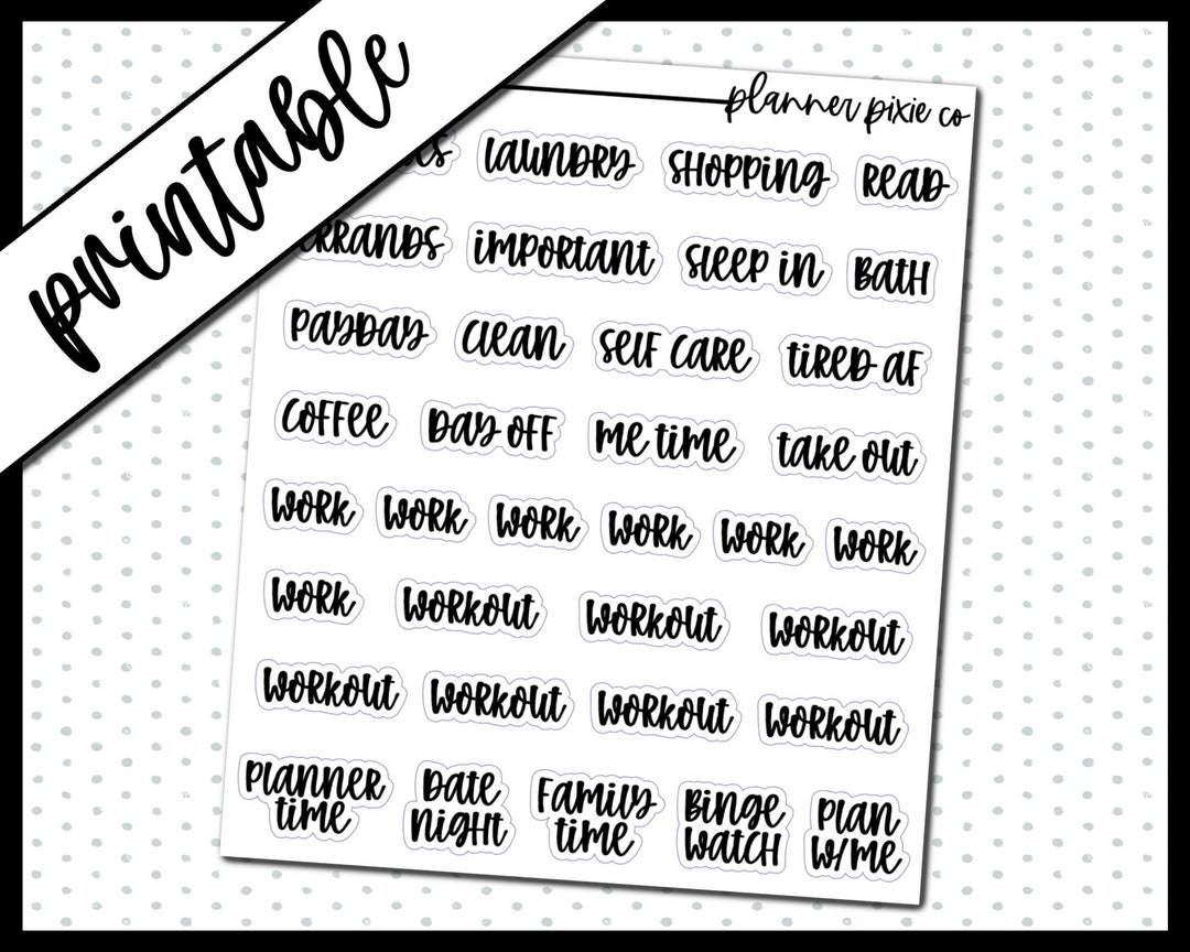 Foil Ready, Printable Stickers, Overlays, Digital Planner Stickers ...