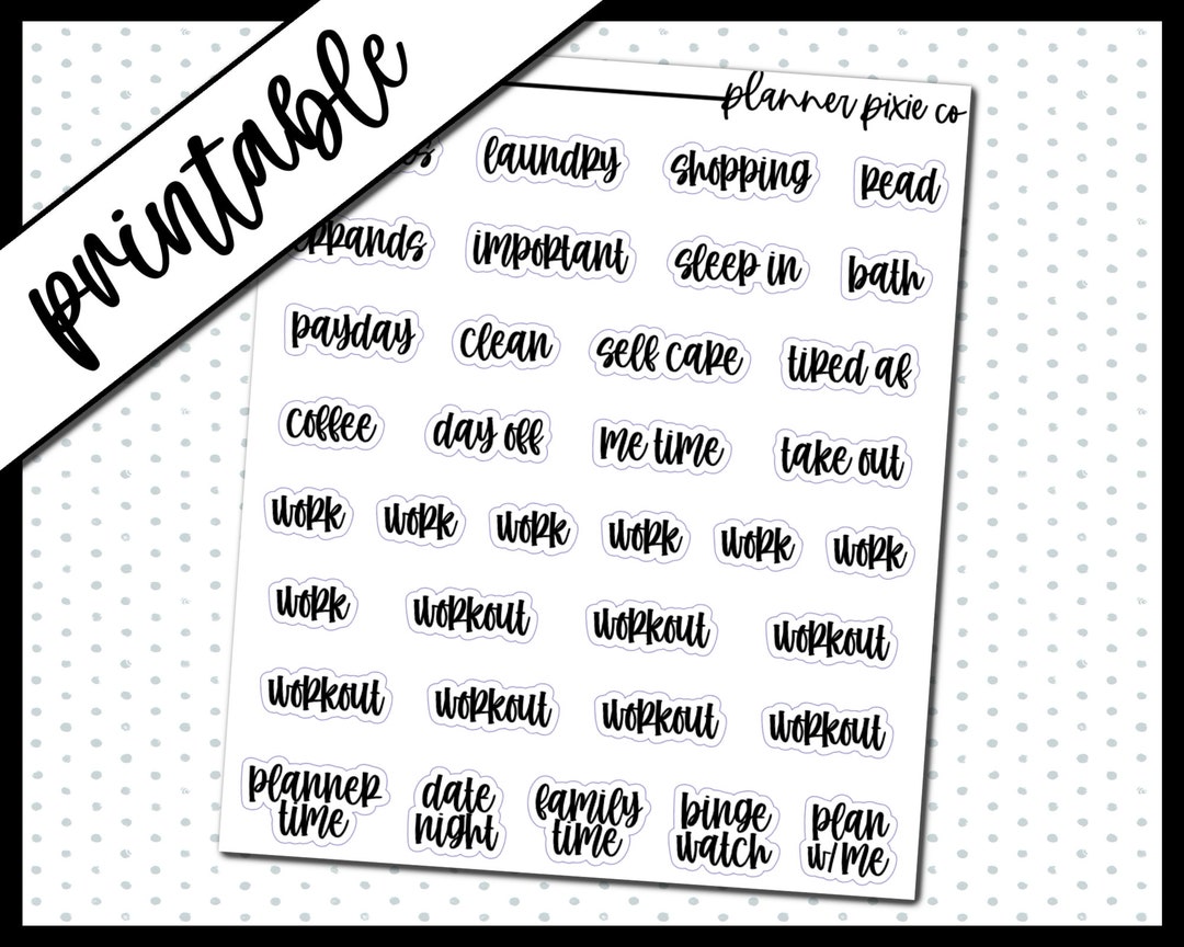 Foil Ready, Printable Stickers, Overlays, Digital Planner Stickers ...