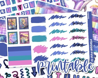 Kit de diario imprimible // Imprimible // Archivos de líneas de corte // Descarga instantánea // "Paraíso"