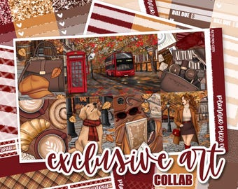 Deluxe Weekly Sticker Kit For Use With Standard Vertical Planners,  "Autumn City"