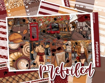 PREFOILED 10 Page Weekly Sticker Kit  "Autumn City"