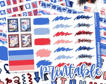 Kit de diario imprimible // Imprimible // Archivos de líneas de corte // Descarga instantánea // "Sueño americano"