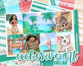 Deluxe Weekly Sticker Kit For Use With Standard Vertical Planners, "Polynesian Princess"