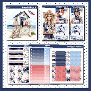 Add On Box, Stickers For Use With Standard Vertical Planners, &quot;Nauti&quot;