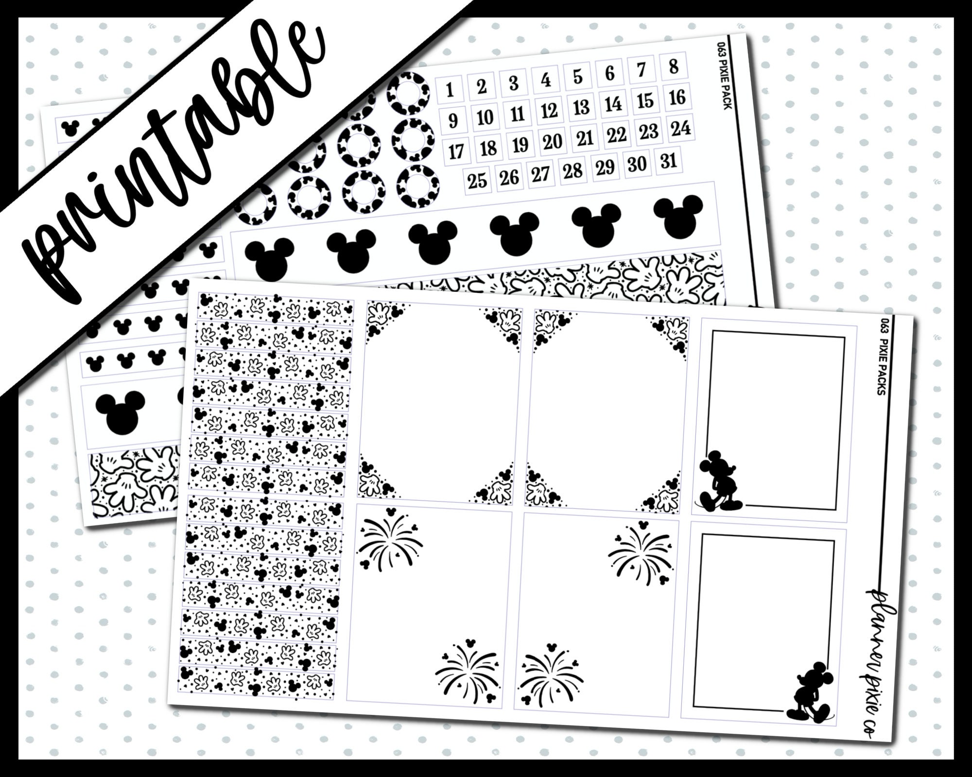 Foil Ready, Foil Bundle, Pixie Pack, Printable , Cut Line Files, Instant Download, Mouse, Magical