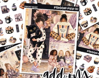 Add On Box, Stickers For Use With Standard Vertical Planners, "Fright Night"