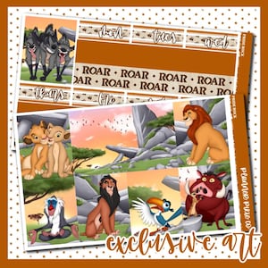 Deluxe Weekly Sticker Kit For Use With Standard Vertical Planners, "Pride Rock"