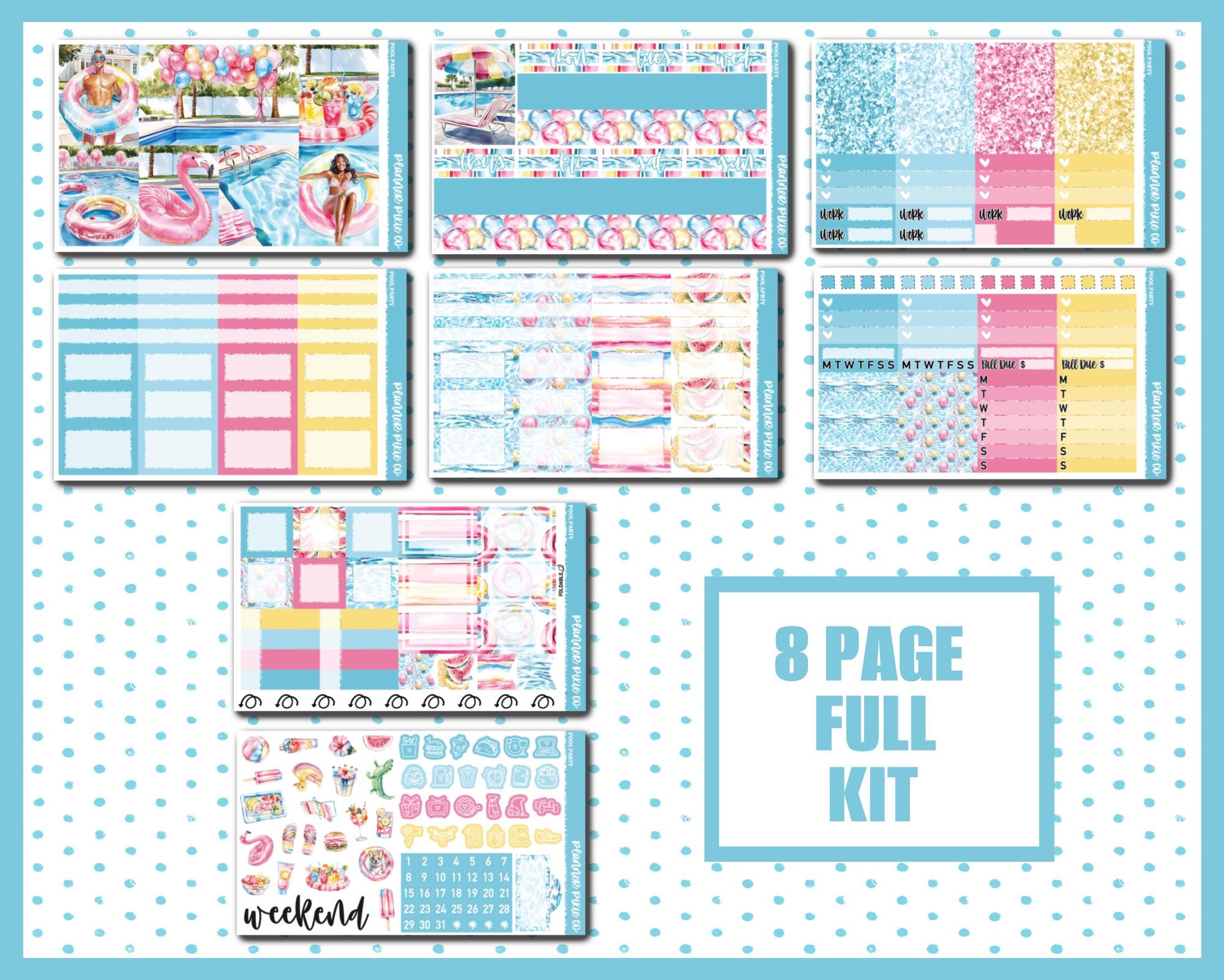 Deluxe Weekly Sticker Kit for Use With Standard Vertical Planners ...