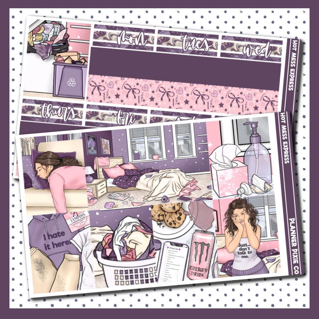 Deluxe Weekly Sticker Kit for Use With Standard Vertical Planners, "hot ...