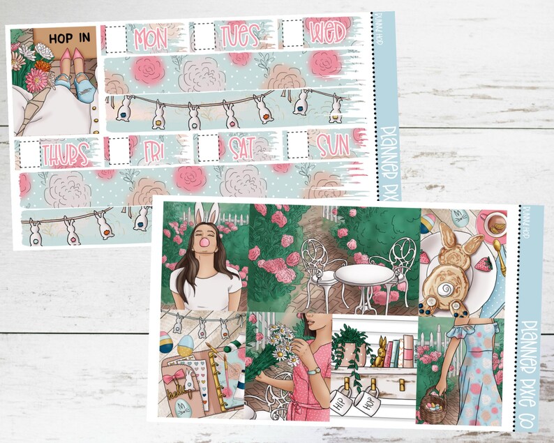 Printable Weekly Kit Printable PDF Cut Line Files Instant Download Bunny Hop