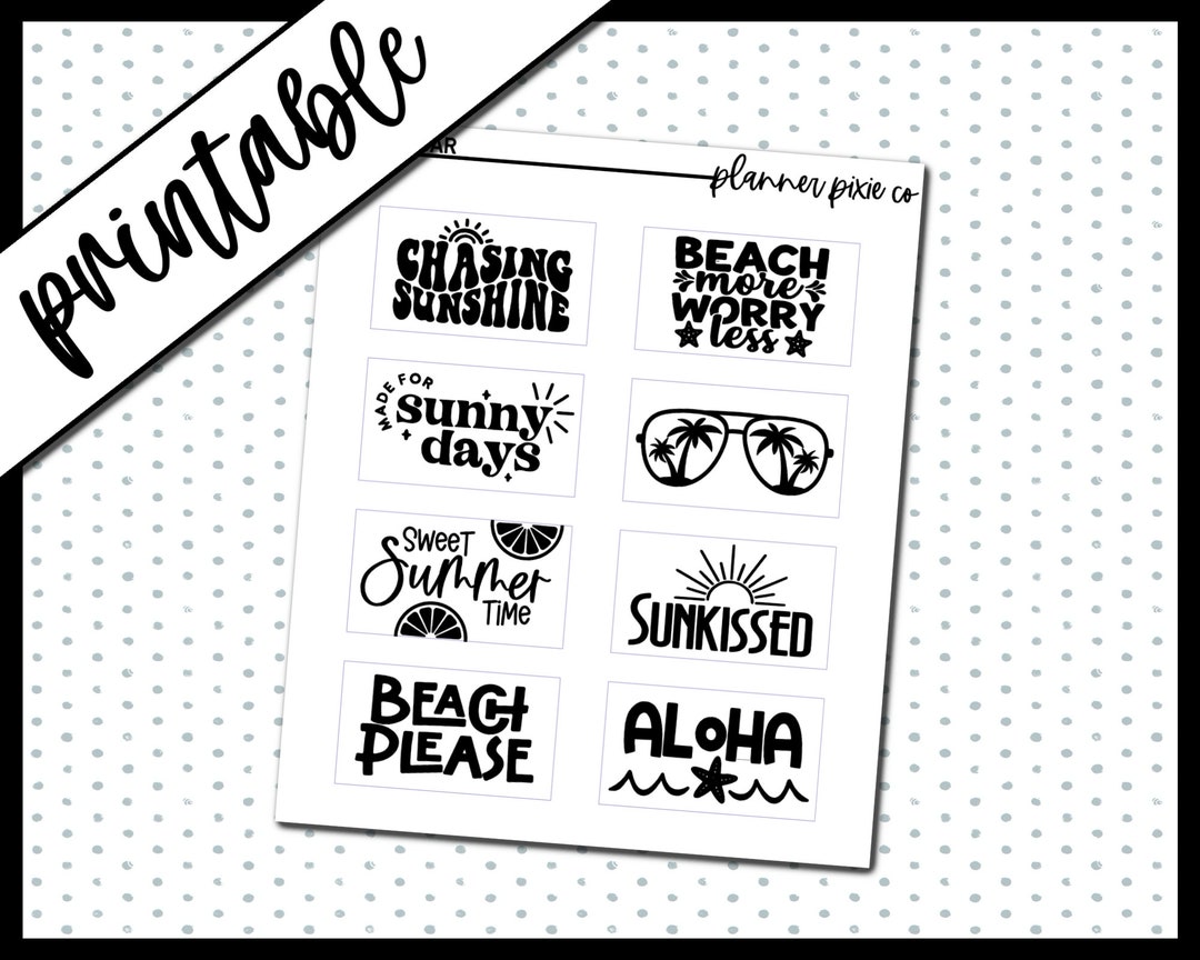 Foil Ready, Printable Stickers, SIDEBAR Overlays, Digital Planner ...