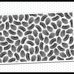 May include: A sheet of planner stickers with a black and white palm leaf pattern. The stickers are arranged in a grid, with the text "117 UNDERLAY" and "PLANNER PIXIE CO" visible on the side.