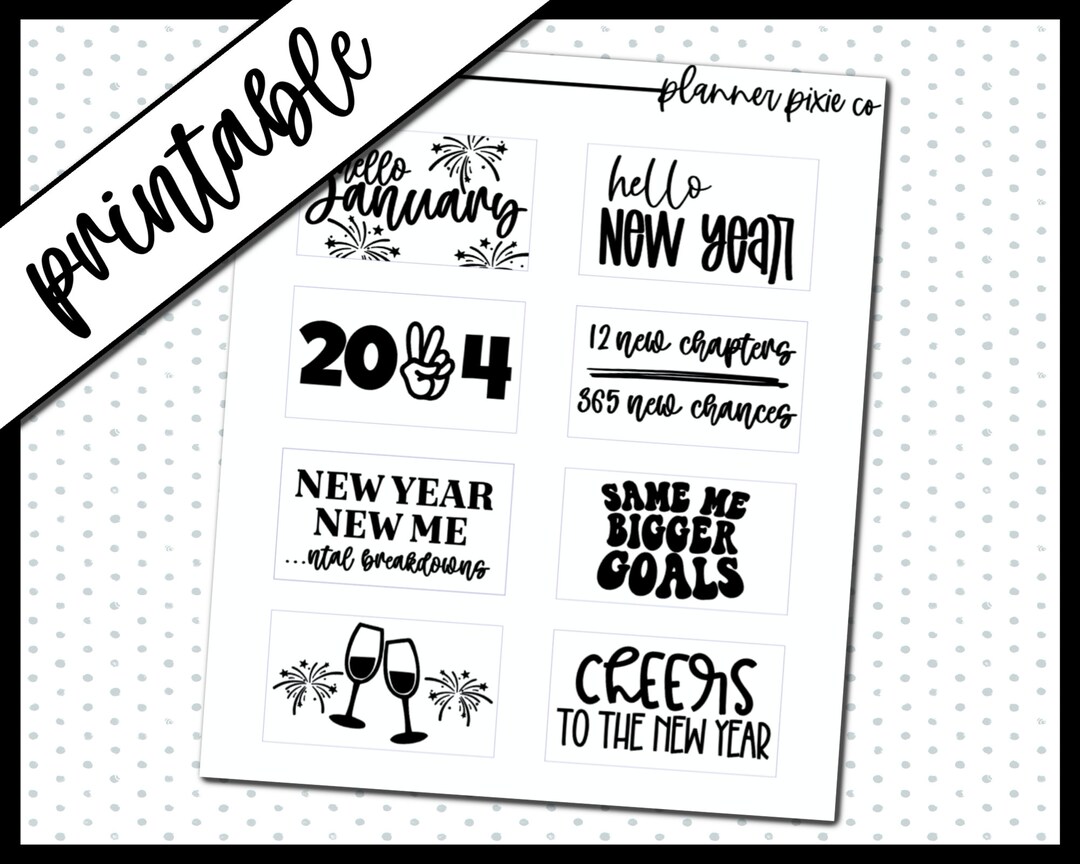 Foil Ready, Printable Stickers, SIDEBAR Overlays, Digital Planner ...
