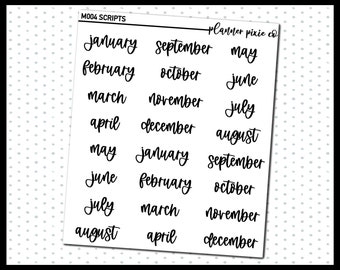 Scripts metalizados, (M004) Pegatinas de script, Mensual