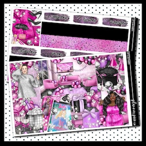 Deluxe Weekly Sticker Kit For Use With Standard Vertical Planners, &quot;Let&#39;s Go Party&quot;