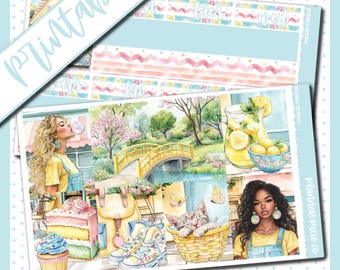 Afdrukbare weekkit // afdrukbaar // snijlijnbestanden // direct downloaden // 'Bubbly Spring'