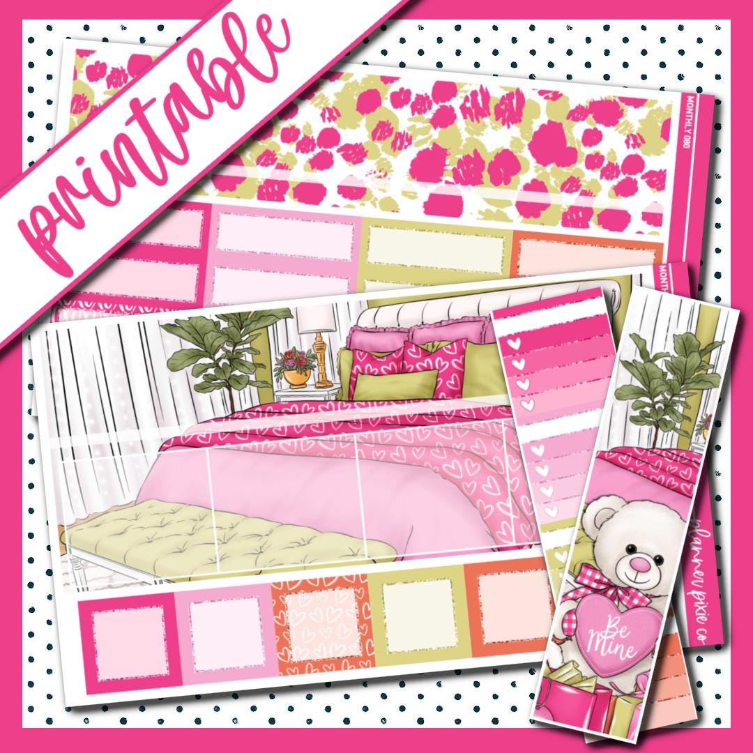 Printable Kit, Printable , Cut Line Files, Instant Download, Monthly ...