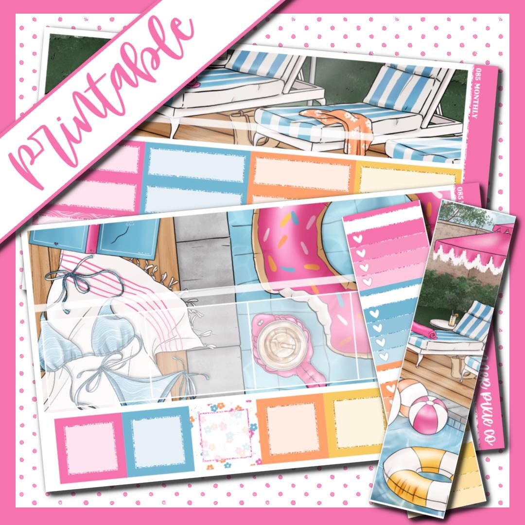 Printable Kit, Printable , Cut Line Files, Instant Download, Monthly ...
