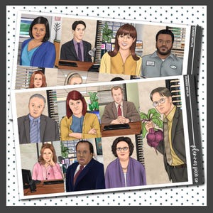 Dodatek do pudełka, naklejki do stosowania ze standardowymi pionowymi planerami, „Dunder Mifflin”