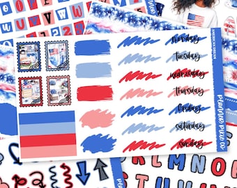 Kit para diario, kit para álbum de recortes, diario creativo, "Sueño americano"