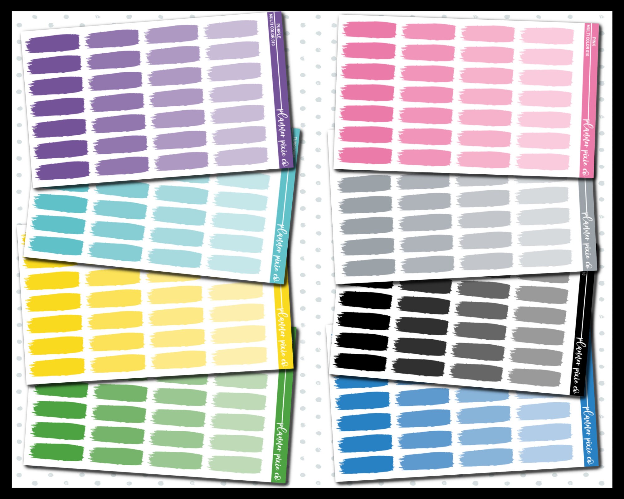 Multi Color, (010), Labels, Planner Stickers, Functional Stickers, Bl…
