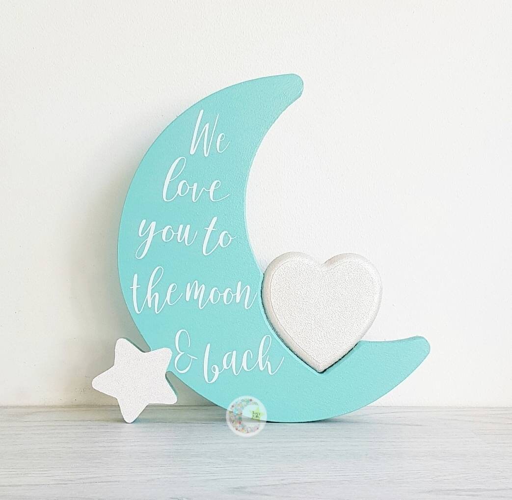 I Love You To The Moon And Back Freestanding Moon Keepsake Etsy I Love You To The Moon And Back Freestanding Moon Keepsake Etsy