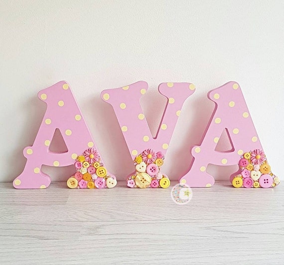 personalised wooden letters for nursery