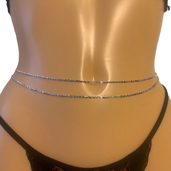 Silver / Gold Waist Chain, Body Chain - Body Jewelry For Women, Belly Chain, Waist Jewelry, Body Chain Jewellery, Chain Belt (12)