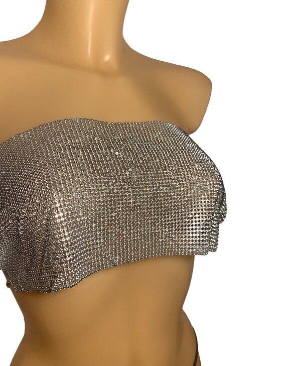 Sparkly sales silver bralette