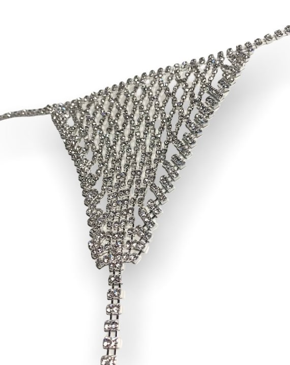 Rhinestone Crystal Thong. Knickers. Underwear. Bikini. Lingerie