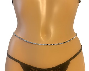 Silver And Gold Rhinestone Crystal Waist Chain, Body Chains For Women - Belly Chain With Crystal Beads (15)
