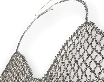PRE-ORDER! Silver / Gold Rhinestone Crystal Bralette. Underwear Lingerie Set. Rhinestones. Crystals. Bra. Gift. (13)