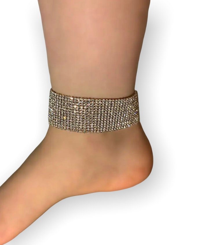 Kristall Strass Fußkettchen Armband Frauen Fußkettchen Kette Fußkette Str BNV 