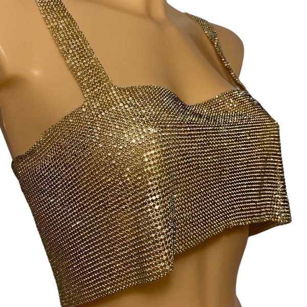 RHINESTONE CUTOUT CROP TOP