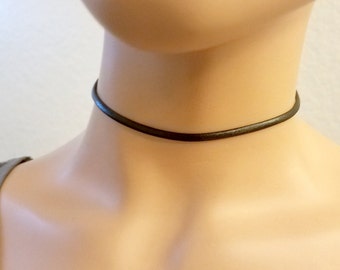 Black Leather Choker Necklace, Trending Leather Choker Necklace