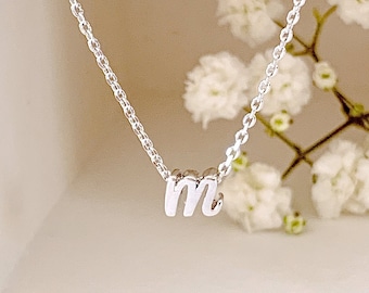Personalized Gifts for Her, Tiny Initial Necklace Cursive letter necklace. Bridesmaid gift, Wedding Minimalist Bridal party Gifts, Mom gifts