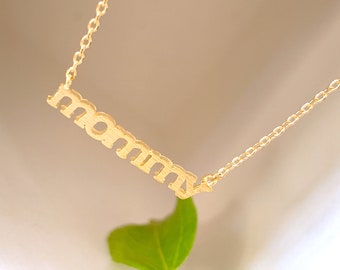 Collier MAMAN, Collier MOMMY en or, Collier Lettre, Collier Amour Éternel, Cadeau pour maman