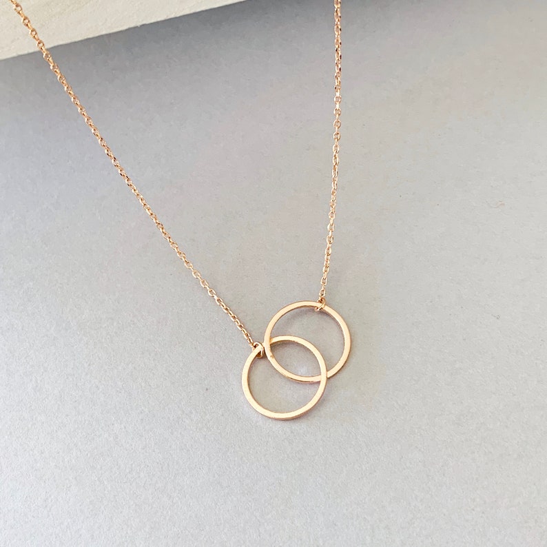 Infinity Circle Necklace Interlocking Circle Necklace Double | Etsy