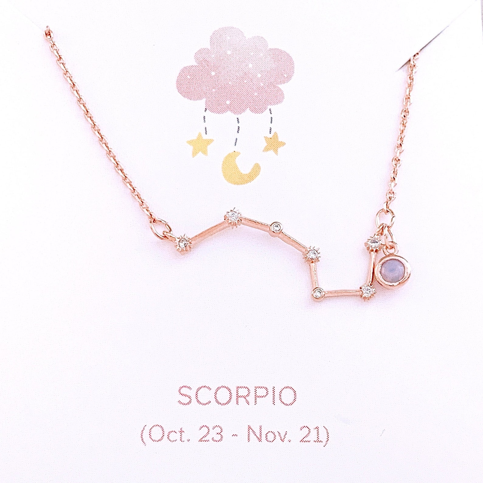 Rose Gold Zodiac Necklace BIRTHSTONE Necklace Birthday GIFT Etsy