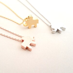 Elephant Necklace, Elephant Jewelry, Initial Necklace, Animal Jewelry, Personalized Jewelry, Rose Gold Silver Necklace, Gift for Her image 2