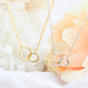 Infinity Love Necklace, Interlocking Circle Necklace, Best Birthday gift for Friend, Friendship Necklaces Linked Necklace Best gifts for her