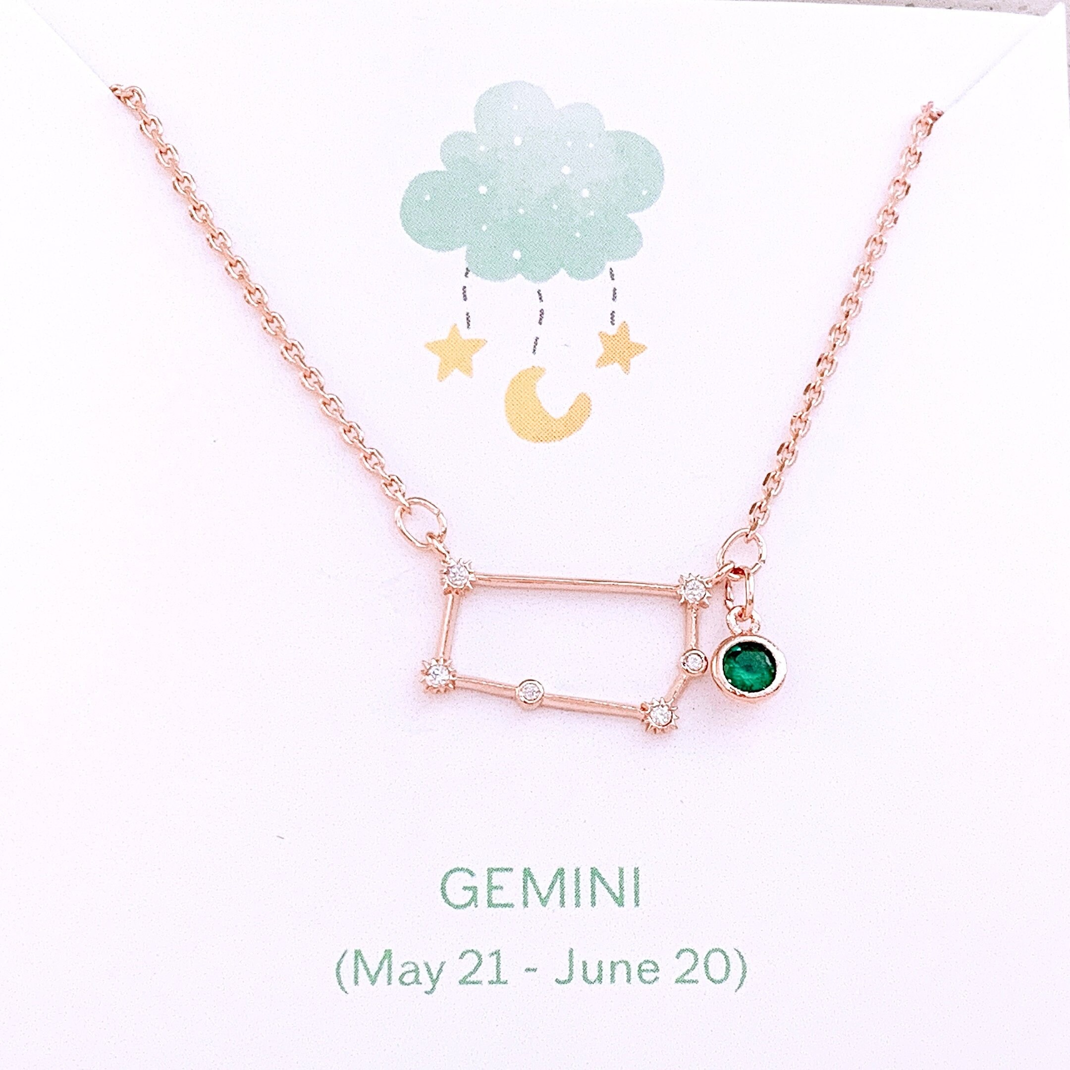 Rose Gold Zodiac Necklace BIRTHSTONE Necklace Birthday GIFT Etsy