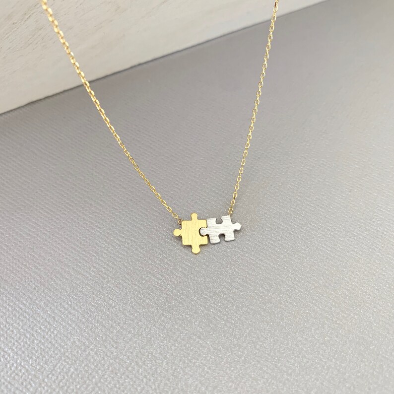 Puzzle Necklace Mix Color Puzzle Necklace Small Gold or Etsy