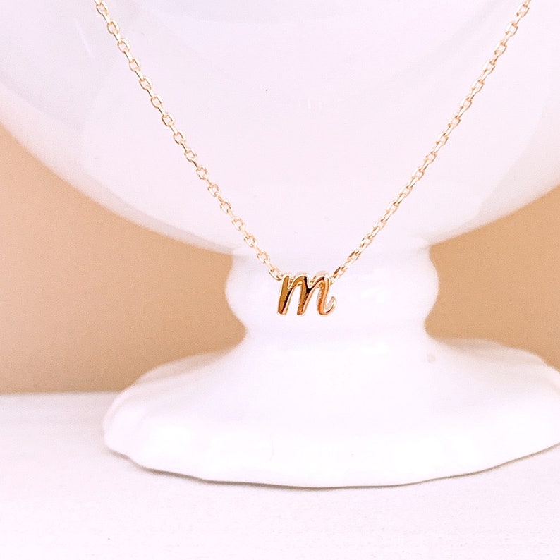 Initial Necklaces Cursive Lower case Letter Name initial Necklace Bridesmaid Gifts for woman Personalized Gifts for her, Minimalist Necklace 