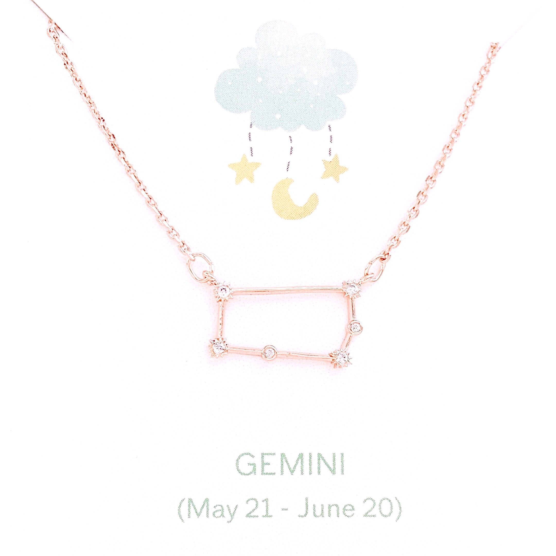 Rose Gold Zodiac Necklace BIRTHSTONE Necklace Birthday GIFT Etsy