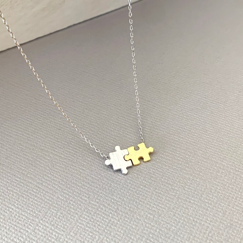 Puzzle Necklace Mix Color Puzzle Necklace Small Gold or Etsy