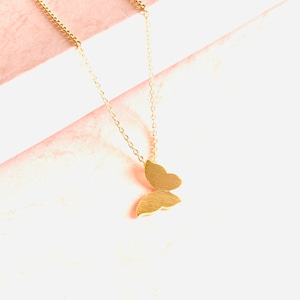 Mini Butterfly Pendant Necklace: Gold Charm, Delicate Jewelry